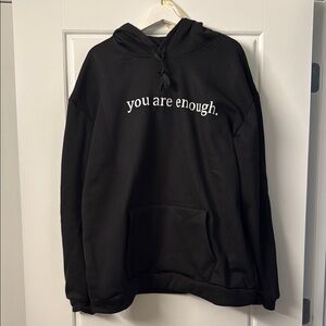 Black Hoodie with Motivational Text

Never worn